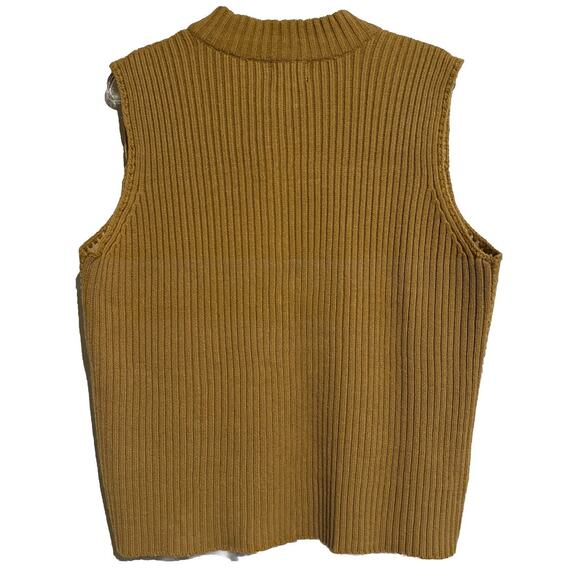 Real Leather Vest Ribbed Designer Studio Original Women’s Size M Cable knit - Picture 4 of 13